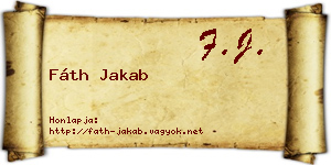 Fáth Jakab névjegykártya